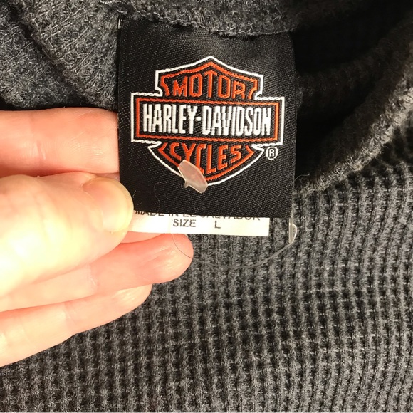 Women’s Harley Davidson embroidered Waffle Knit Long Sleeve Turtle Mock Neck Lg - Picture 9 of 10
